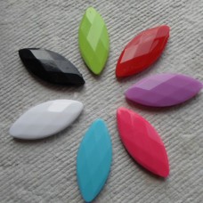 Acrylic ~ Long Faceted Pointed Beads 