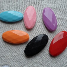 Acrylic ~ Long Faceted Oval 