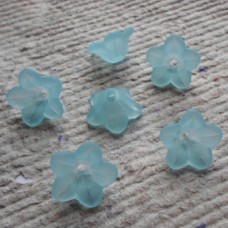 Acrylic ~  Frosted Bell Flowers in Aqua