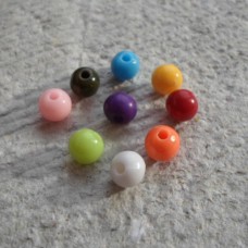 Acrylic ~ 6mm Round Assorted Colours