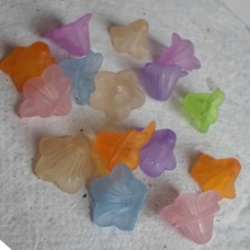 Acrylic ~  Frosted Bell Flowers in assorted colours
