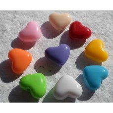 Acrylic ~ Hearts in Assorted Colours