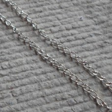 Chain ~ 18" Tiny Silver plate Curb 