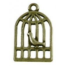 Antique Bronze Charm ~ Birdcage