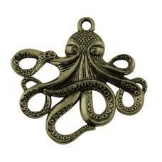 Antique Bronze Charm ~ Octopus