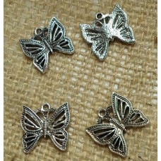 Antique Silver Charms ~ Butterfly