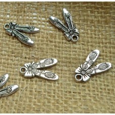 Antique Silver Charms ~ Ballet Slippers