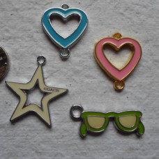 Enamelled Charms ~ 4 Assorted Charms