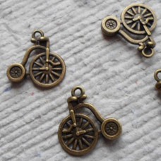 Antique Bronze Charm ~ Penny Farthing