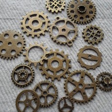 Antique Bronze Charms ~ Clock Clogs ~ Steam Punk