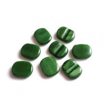 Czech Glass ~ Malachite Double Holed Rectangle