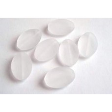 Czech Glass ~ White frosted ovals