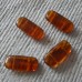 Czech Glass ~  Amber Double Holed Rectangle