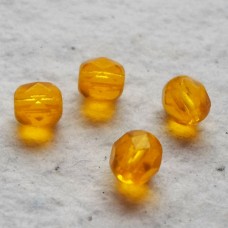 Czech Glass ~ Faceted 5mm Yellow 