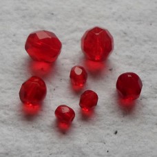 Czech Glass ~  Faceted Red