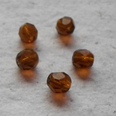 Czech Glass ~ Faceted 5mm Brown 