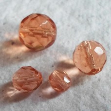 Czech Glass ~ Faceted Salmon Pink