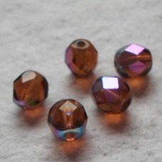 Czech Glass ~ Faceted 6mm Lt Brown 