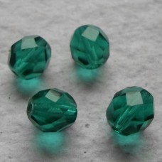 Czech Glass ~ Faceted Sea Green