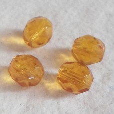 Czech Glass ~ Faceted Light Amber 