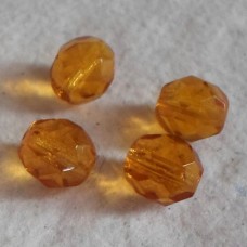 Czech Glass ~ Faceted  Amber 