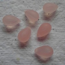 Czech Glass ~ Teeny Frosted Pink Drops