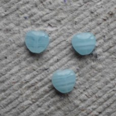 Czech Glass ~ 8mm Heart Beads In Aqua