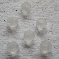 Czech Glass ~ Clear Frosted Twisted Round Bead