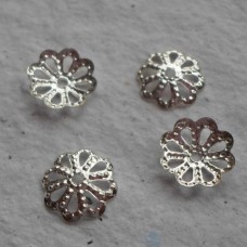 Silver Plated Daisy Bead Caps