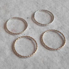Silver Plated Twisted Closed Rings