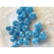 Glass ~ blue round spotty beads
