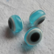 Glass ~  Aqua Oval Eye Beads