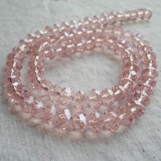 Glass Abacus Faceted ~ Pale Pink ~ Packs of 20