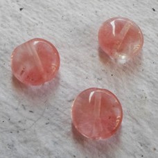 Cherry Quartz Coin Beads