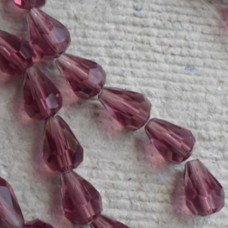 Lead Crystal Faceted Drops ~ 13mm Amethyst ~ Pack 10