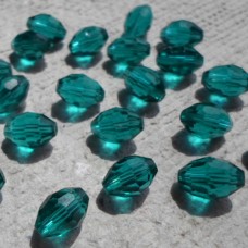 Glass beads ~ Faceted Emerald Rice Beads