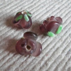 Glass bead ~ 10mm Plum Rose Shaped  