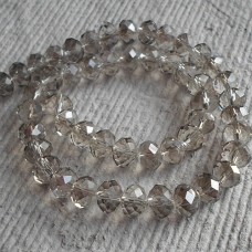 Glass Abacus Faceted ~ Silver Grey ~ Packs 20