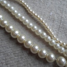 Glass Pearls ~  Ivory