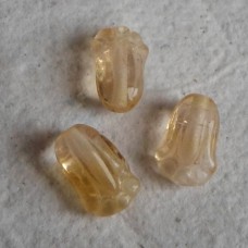 Glass Tulip beads in yellow