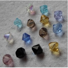 Glass beads ~ Bicone Assorted Colours