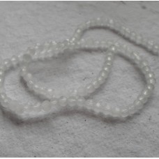 Glass beads ~ Faceted Round Opaque White