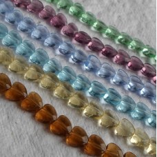 Glass ~ 8mm Transparent Hearts