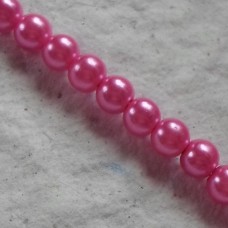 Glass Pearls ~ Shocking Pink