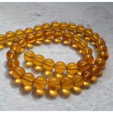 Glass beads ~ Transparent Round Amber