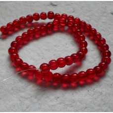 Glass beads ~ Round Red