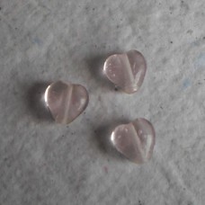 Glass ~ 6mm Pink Transparent Hearts