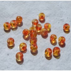 Crackle Bead 4mm Amber Glow 