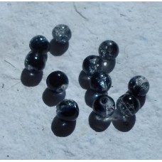 Crackle Bead 8mm Black and Clear