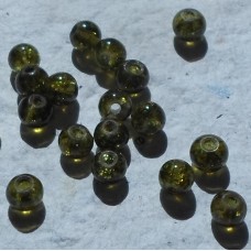 Crackle Bead 6mm Olive